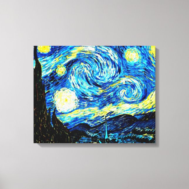 Toile Starry Night, célèbre peinture de Vincent van Gogh (Recto)