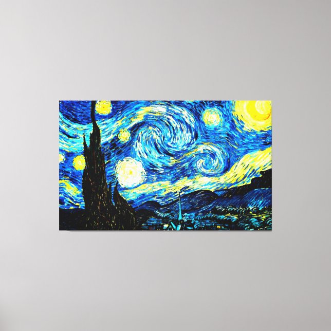 Toile Starry Night, célèbre peinture de Vincent van Gogh (Recto)