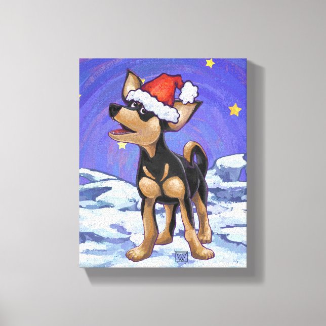 Toile Starry Night Festive Chihuahua (Recto)