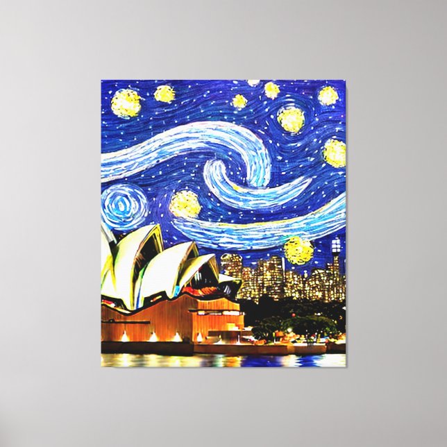 Toile Starry Night Sydney Australie Opéra Drawstri (Recto)
