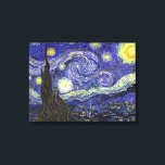 Toile Starry Night, Vincent Van Gogh.<br><div class="desc">Nuit étoilée,  Vincent Van Gogh. Cette célèbre peinture à l'huile impressionniste express la joie et l'espoir pour l'avenir inconnu,  est l'un des tableaux les plus célèbres de Van Gogh.</div>