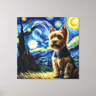 Toile Starry Norwich Terrier Portrait de chien - Portrai