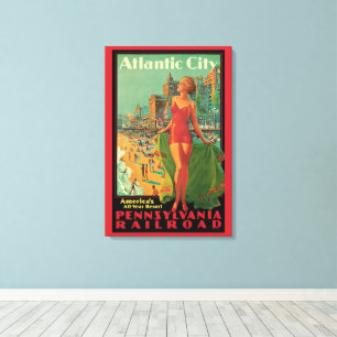 Toile Station balnéaire d'Atlantic City, voyage en train