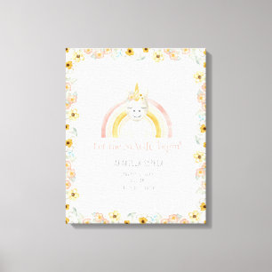 Toile Statistiques de naissance Licorne Magique Fille Bé