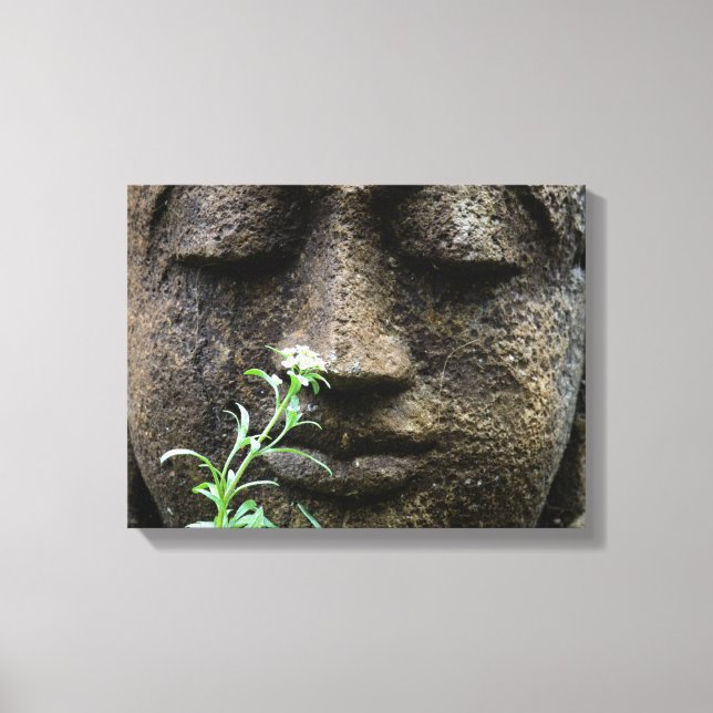 Toile Statue de jardin en pierre avec fleur (Recto)