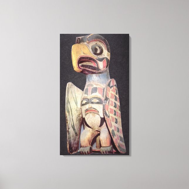 Toile Statue haïda 'Thunderbird' (bois peint) (Recto)