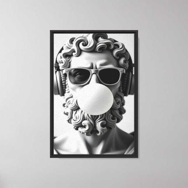 Toile Statue moderne avec casque (Recto)