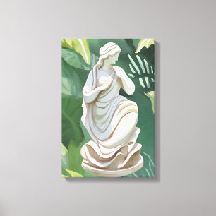 Toile Statue romaine Peinture botanique à l'aquarelle
