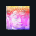 Toile Statue Visage Bouddha Colorée Formée Par Lignes<br><div class="desc">Le visage de Siddhartha Gautama,  Bouddha,  avec effet sculpté. Image formée par des lignes de largeur variable. Idée cadeau pour les personnes qui aiment l'art et la spiritualité asiatiques.</div>