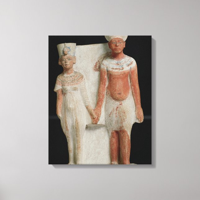 Toile Statuette d'Amenophis IV et Nefertiti (Recto)