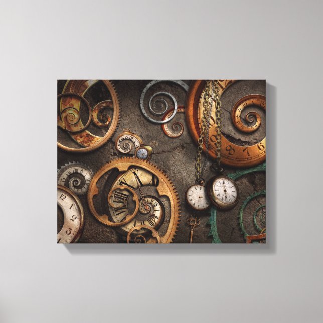 Toile Steampunk - Abstrait - Le temps est compliqué (Recto)