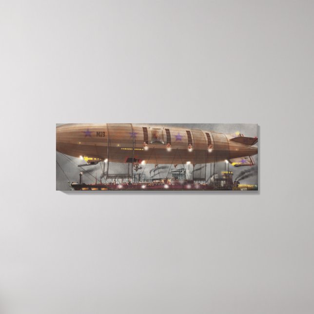 Toile Steampunk - Blimp - Airship Maximus (Recto)