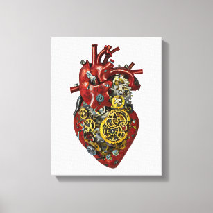 Toile Steampunk Coeur humain Anatomie Art