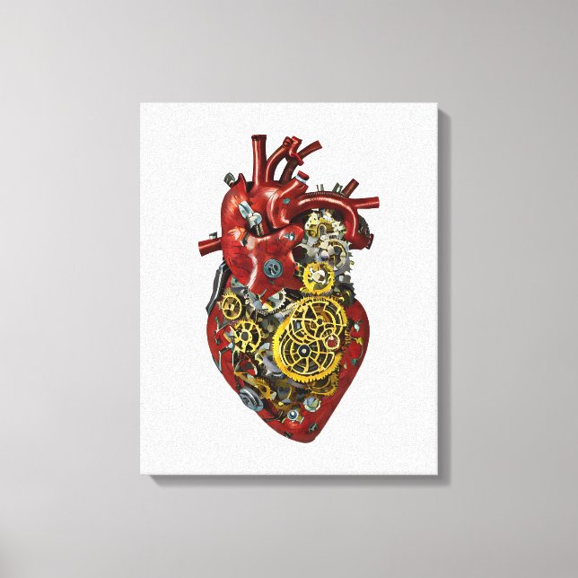 Toile Steampunk Coeur humain Anatomie Art (Recto)