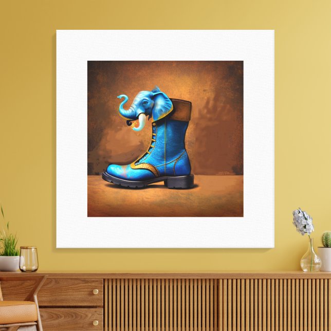 Toile Steampunk Elephant Boot canvas print (Insitu(Salon))