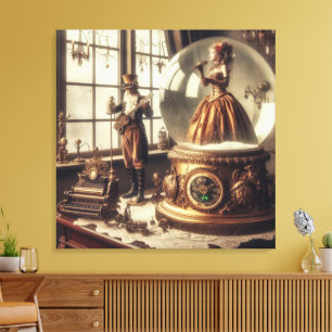 Toile Steampunk Victorian Music Snow Globe