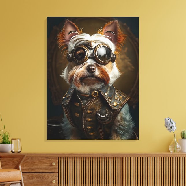 Toile Steampunk Yorkie (Insitu(Salon))