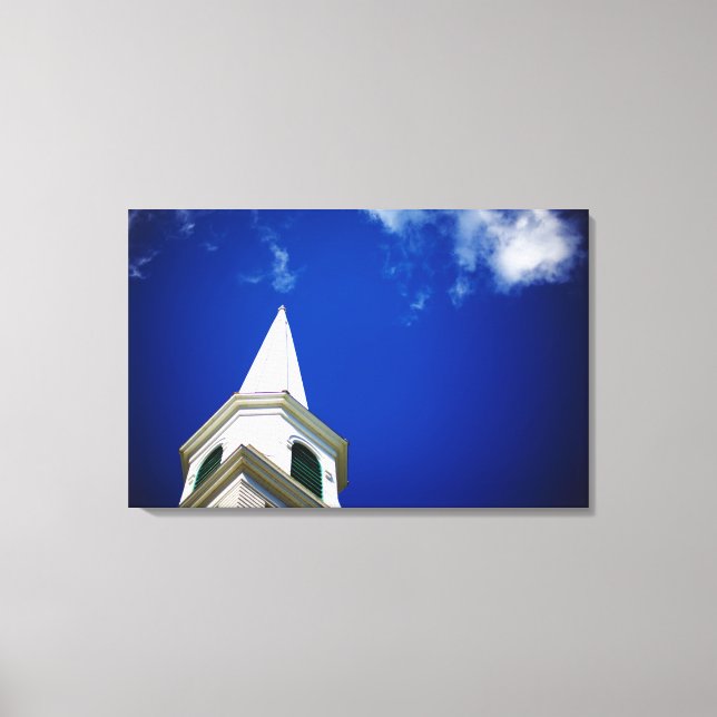 Toile Steeple de l'église de la Nouvelle-Angleterre avec (Recto)