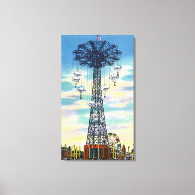 Toile Steeplechase Park Parachute Jump Jump Heure de Jou (Recto)