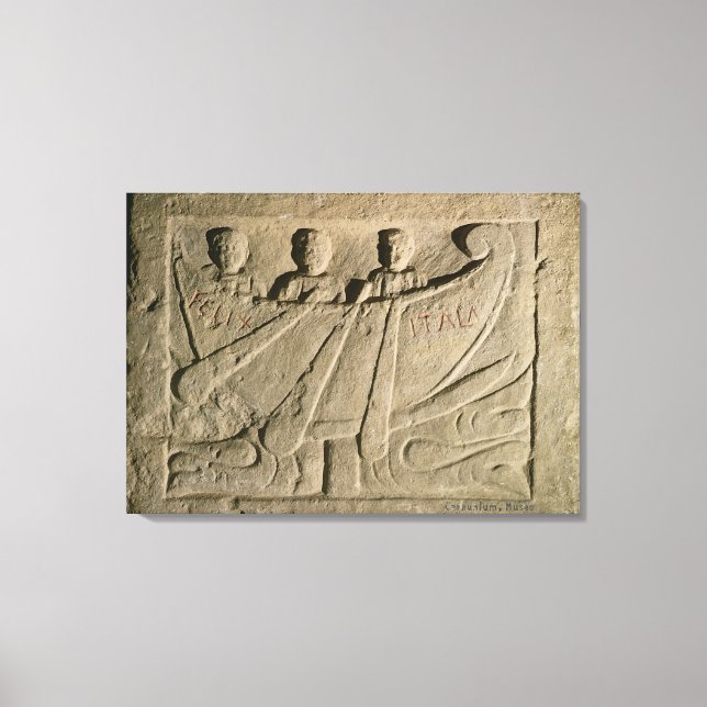 Toile Stela représentant un bateau à rames 'Felix Itala' (Recto)