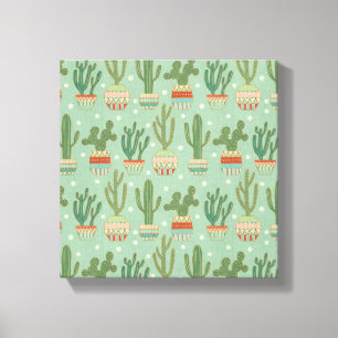 Toile Step de Southwest   Potted Cactus