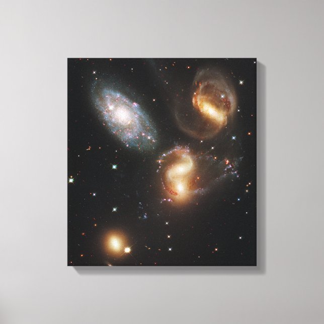 Toile Stephan's Quintet Galaxies (télescope Hubble) (Recto)