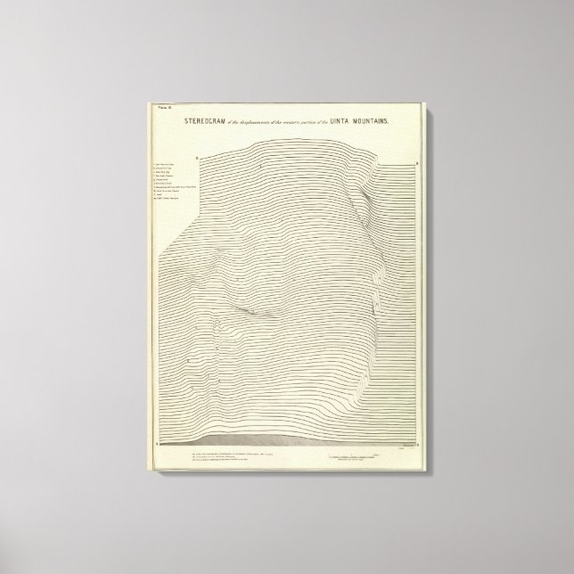 Toile Stéréogramme des monts Uinta (Recto)