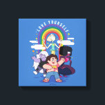 Toile Steven Universe - Aimez-vous<br><div class="desc">Steven Universe | Regardez cette image de groupe arc-en-ciel qui dit "Aimez-vous",  avec Amethyst,  Pearl,  Steven Universe et Garnet!</div>