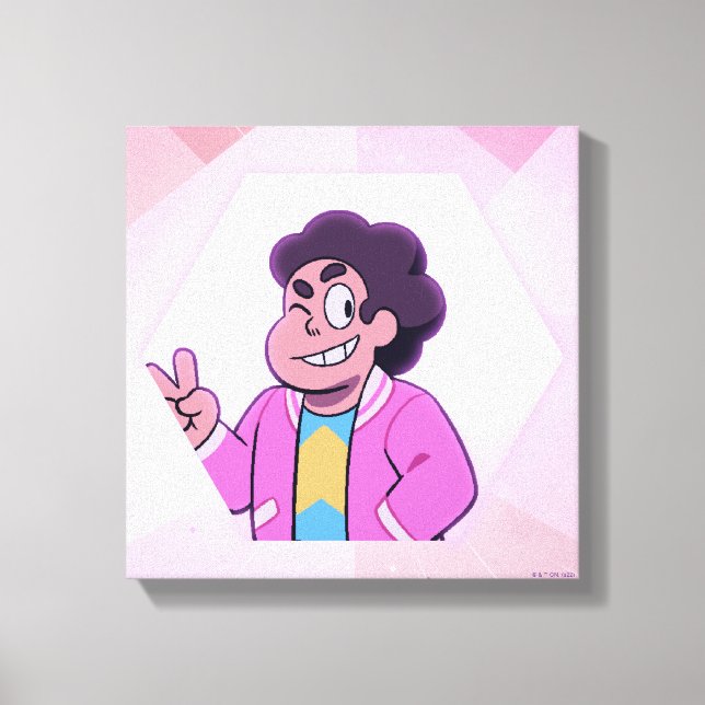 Toile Steven Universe | Portrait diamant rose (Recto)
