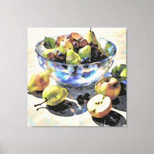 Toile *~* Still Life SC6 Fruit Art Cadeau Crystal Bowl