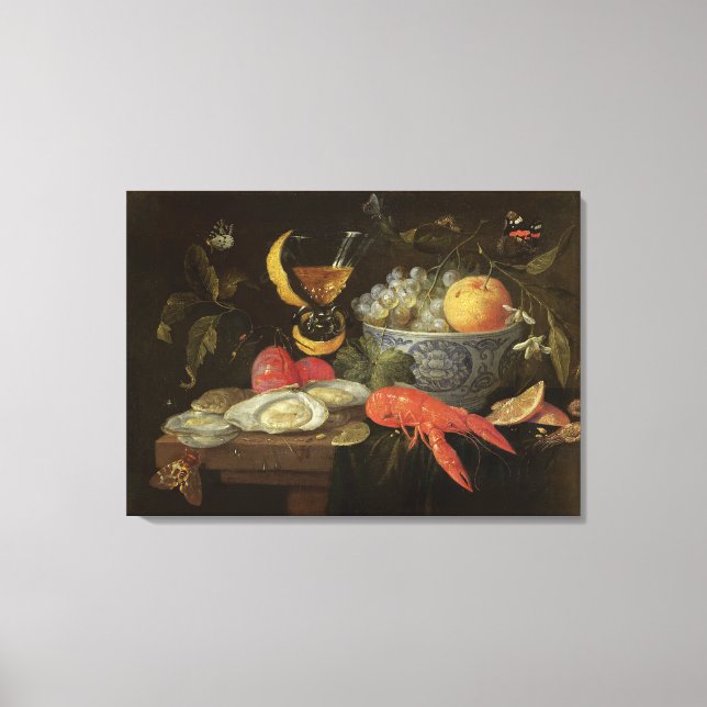 Toile Still Life with Fruit and Shell Fish, 1653 (Recto)