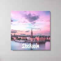 Stockholm Capital of Sweden Night Skyline