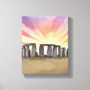 Toile Stonehenge   Wiltshire Angleterre Aquarelle Histor