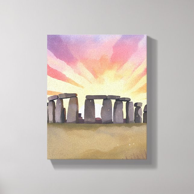Toile Stonehenge | Wiltshire Angleterre Aquarelle Histor (Recto)