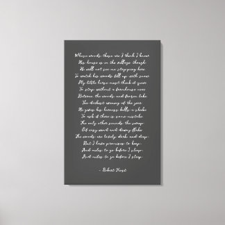 Toile Stopper par Woods en soirée neige, Robert Frost