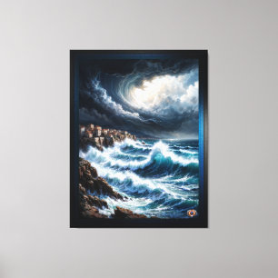 Toile Storm By A Mediterranean Coast AI Art by Xendor7