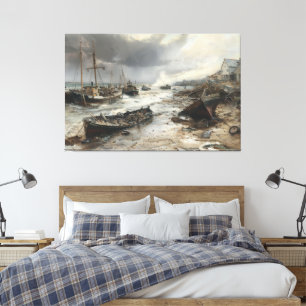 Toile Storm's Wake : Wrecked Fishing Boats Art
