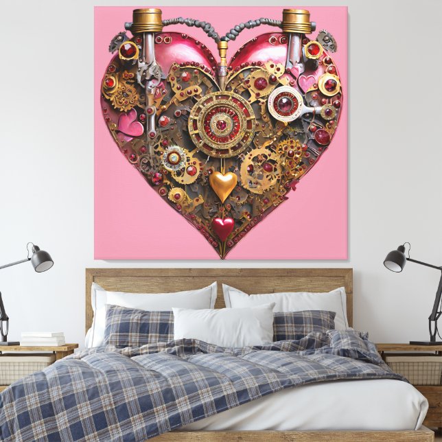 Toile Streampunk Heart Ruby Valentine (Insitu(Chambre))