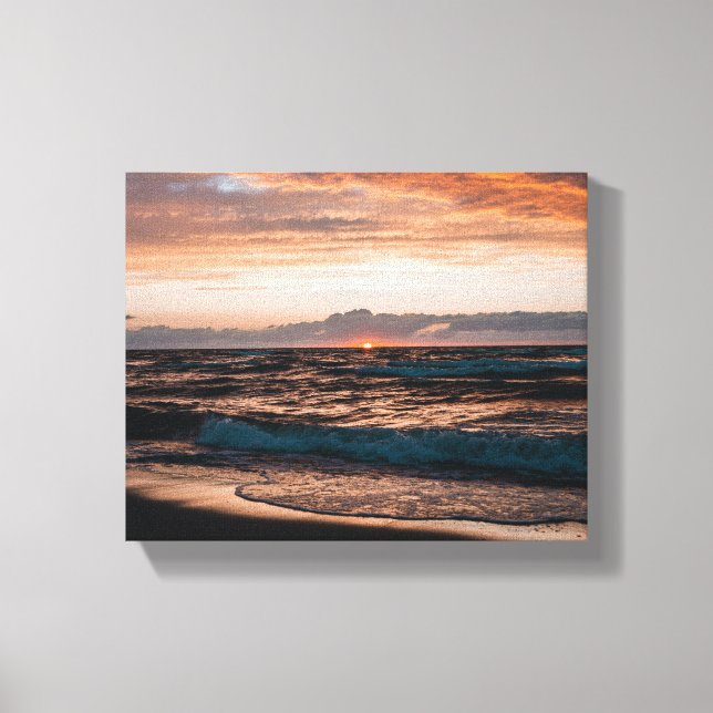 Toile Stretched canvas with beach waves image (Recto)