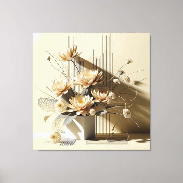 Toile Structure Lotus en beige (Recto)