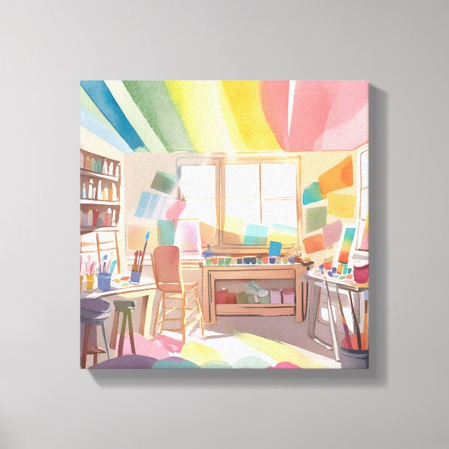 Toile Studio d'art coloré | Peinture à l'aquarelle (Recto)