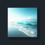 Toile Stunning White Sand Ripples on Tropical Beach<br><div class="desc">A serene and minimalist digital landscape featuring perfectly symmetrical ripples in pure white sand. The pristine dunes blend seamlessly into a calm,  crystal-clear turquoise ocean under a soft,  hazy sky.  spa environments,  or high-end office spaces seeking a touch of tranquility.</div>