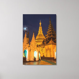 Toile Stupa Doré Et Temples