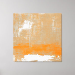 Toile style art moderne Abstrait orange gris blanc