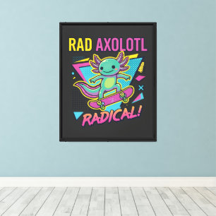 Toile Style Axolotl Vintage 90 néon Skateboard Rad
