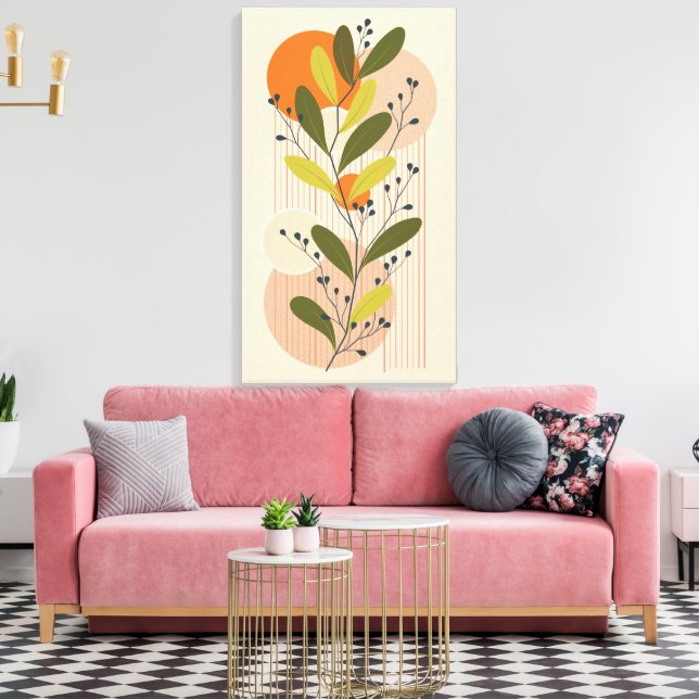 Toile Style boho, botanique et géométrique moderne (Insitu(Salon))