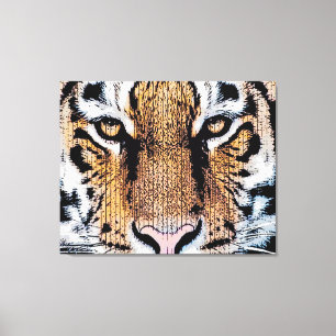 Toile Style de presse graphique Wild Tiger Portrait