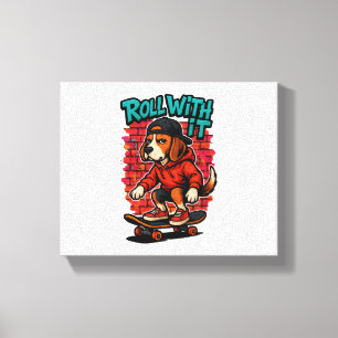 Toile Style de rue Beagle Skateboard Graffiti Art