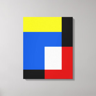Toile Style Mondrian Tons Retro Géométriques Abstraits