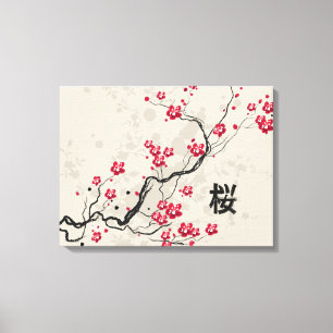 Toile Style oriental Sakura Cherry Blossom Art